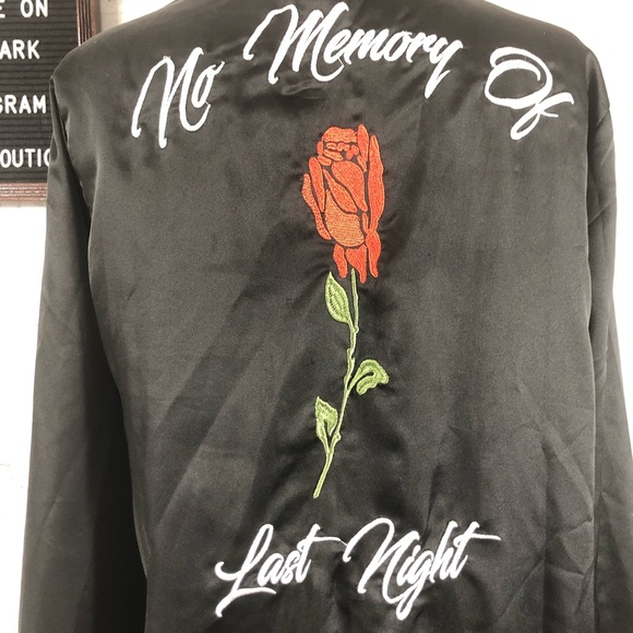 Misguided “No Memory Of Last Night” Bomber Jacket - Picture 2 of 8